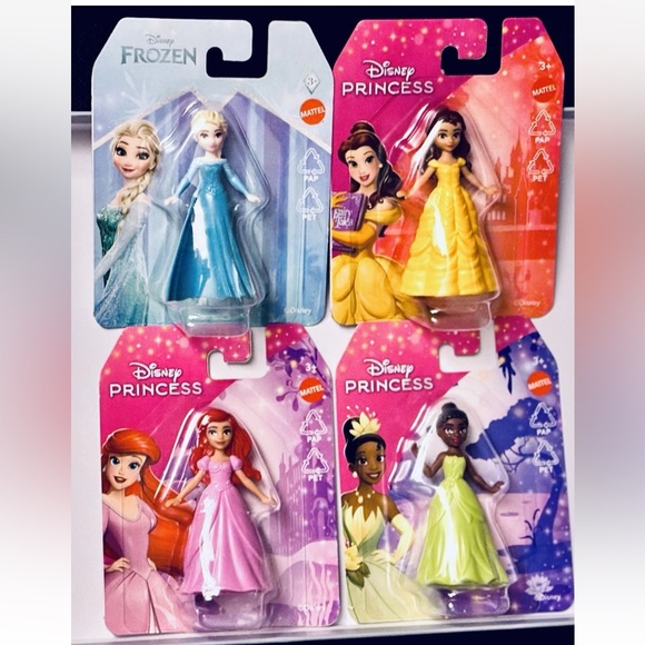 Disney Other - Set of Disney Princess Micro Characters: Belle, Elsa, Ariel and Tiana